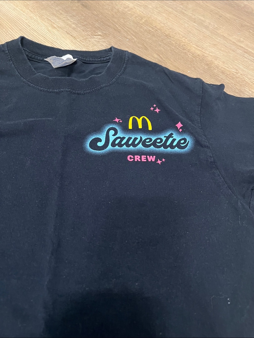 McDonald's Black Saweetie Crew' Graphic Tee with Pink & Blue Accents